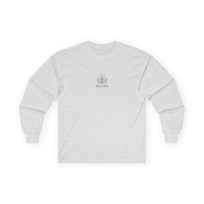 Boloswa Long Sleeve Tee — Bold Text Graphic Cotton Shirt