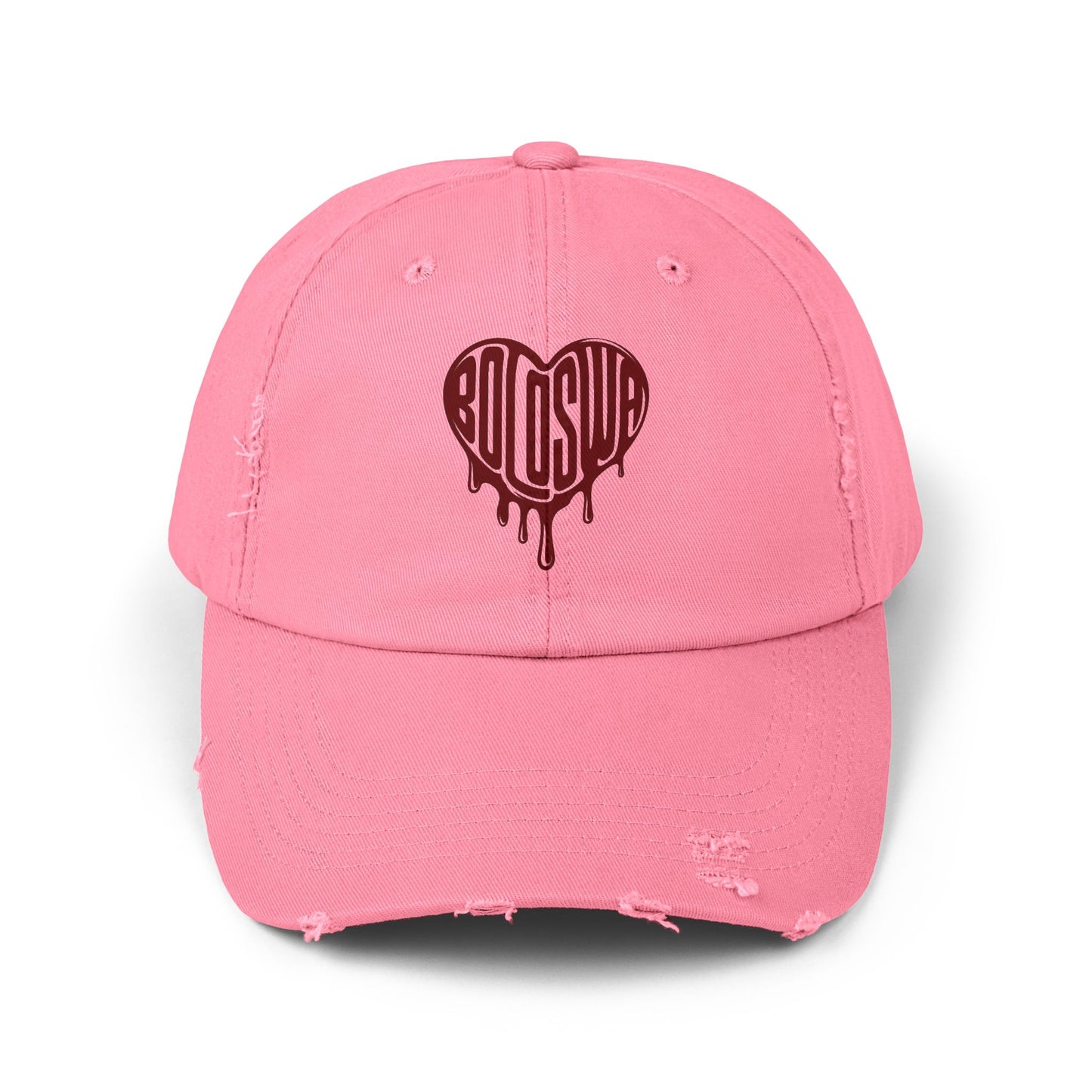 Unisex Distressed Cap - Edgy Heart Design for Casual Style