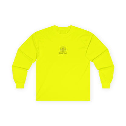 Boloswa Long Sleeve Tee — Bold Text Graphic Cotton Shirt