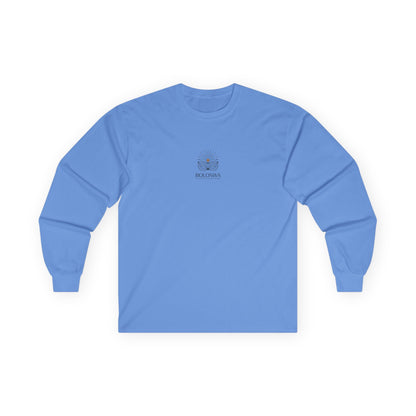 Boloswa Long Sleeve Tee — Bold Text Graphic Cotton Shirt