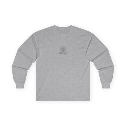 Boloswa Long Sleeve Tee — Bold Text Graphic Cotton Shirt