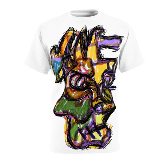 Artistic Unisex Cut & Sew Tee - Bold Abstract Design, Perfect for Creative Souls