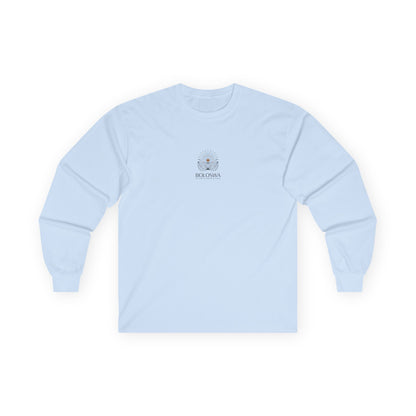 Boloswa Long Sleeve Tee — Bold Text Graphic Cotton Shirt