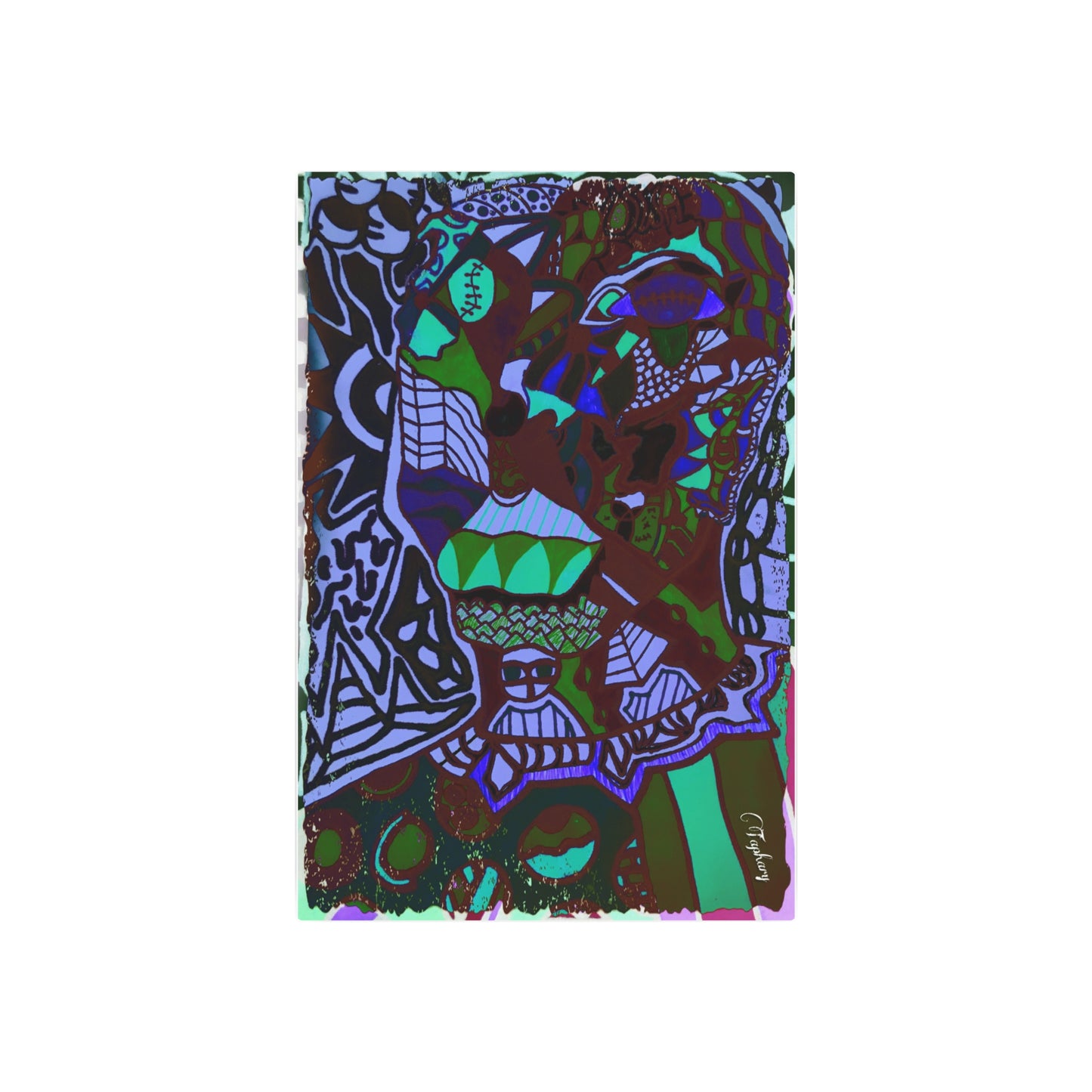 Vibrant Metal Art Sign - Unique Wall Decor with Abstract Design