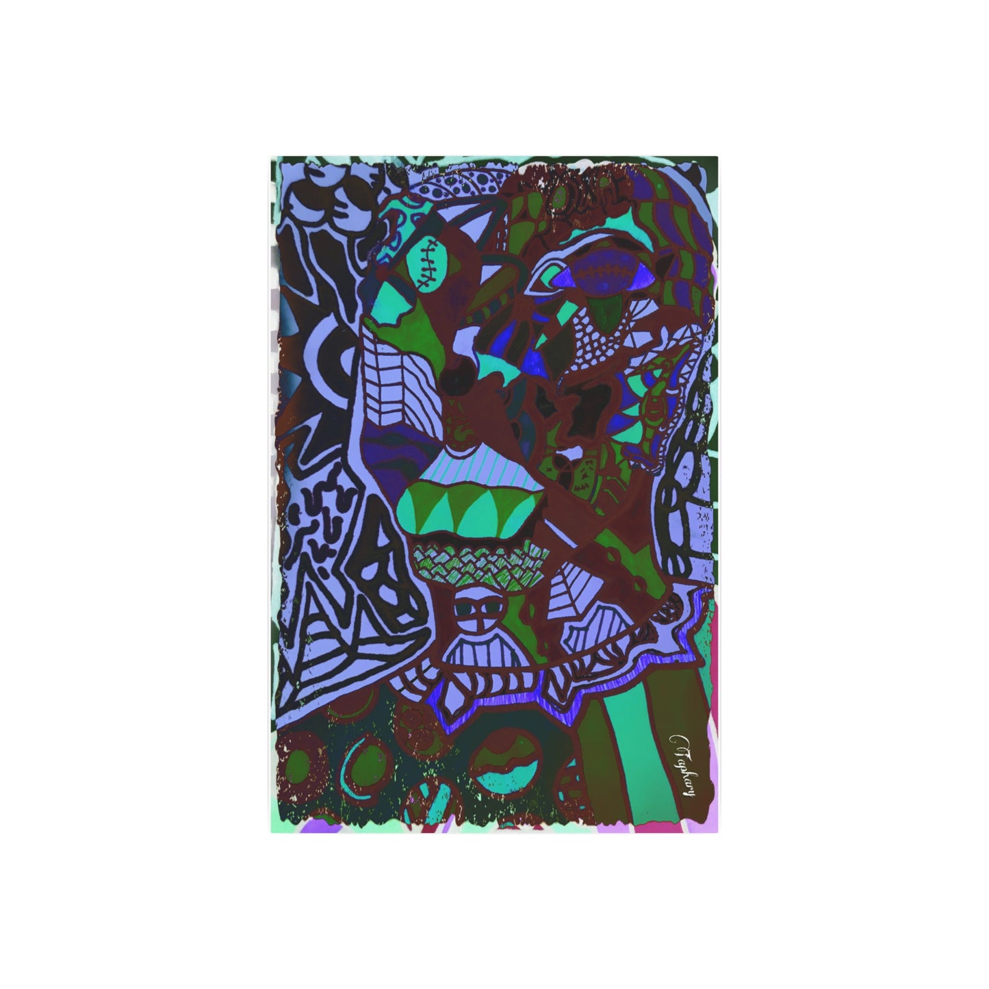 Vibrant Metal Art Sign - Unique Wall Decor with Abstract Design