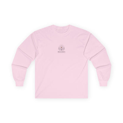Boloswa Long Sleeve Tee — Bold Text Graphic Cotton Shirt