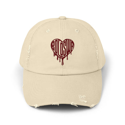Unisex Distressed Cap - Edgy Heart Design for Casual Style