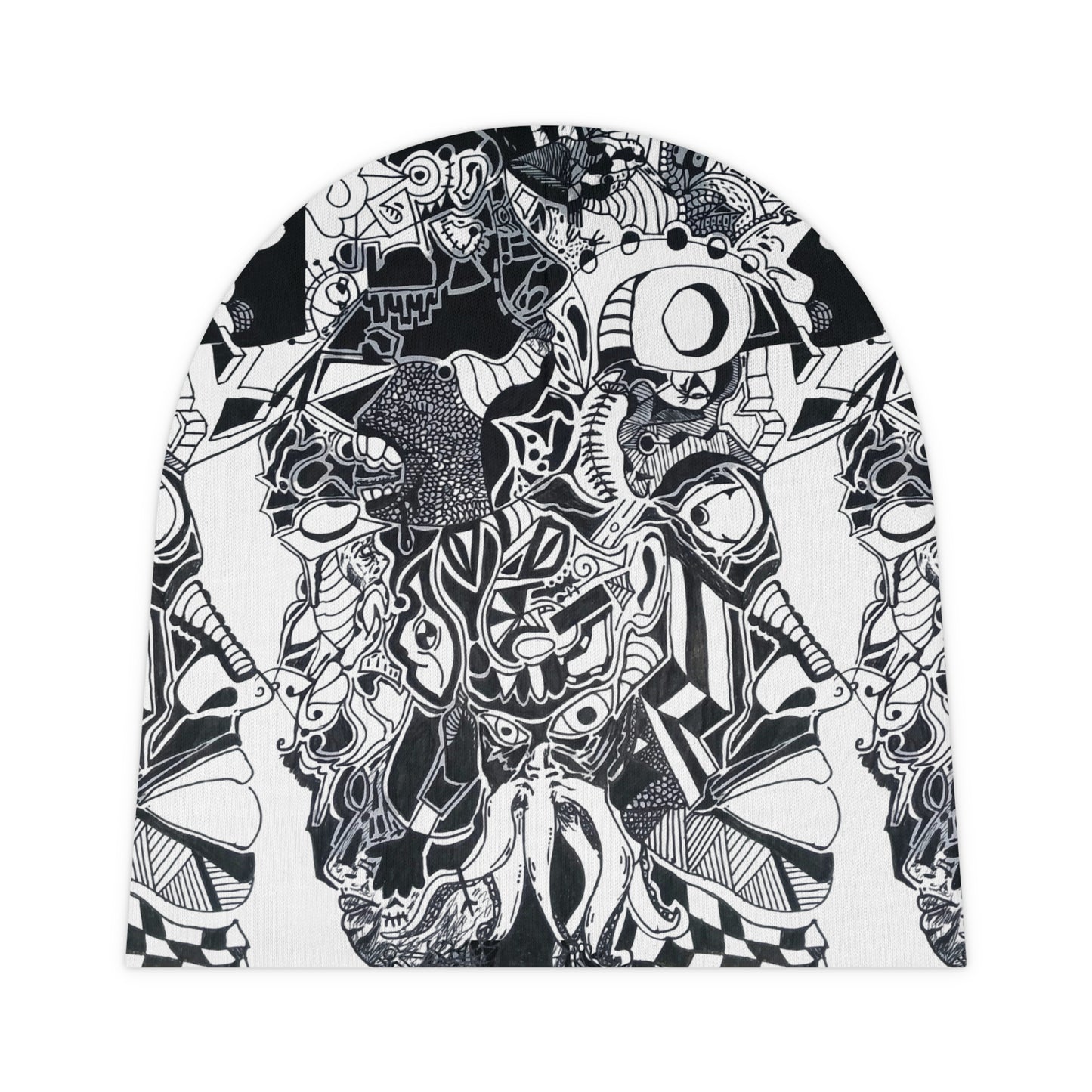 Inik Artistic Beanie - Cool Black and White Design
