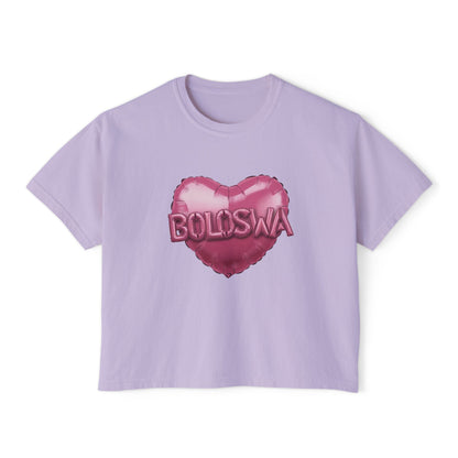 Women's wayom Tee - Heart Design with 'BOLOSWA' | Trendy Casual Wear