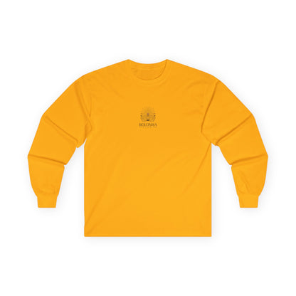 Boloswa Long Sleeve Tee — Bold Text Graphic Cotton Shirt