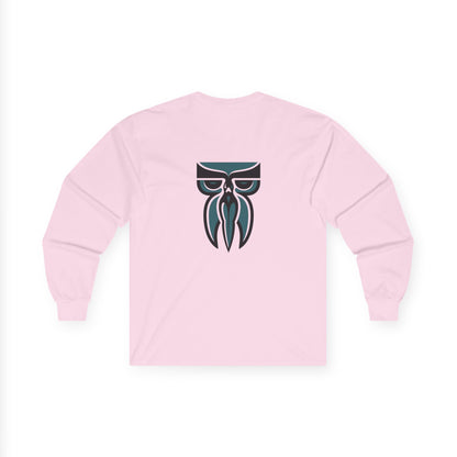 Boloswa Long Sleeve Tee — Bold Text Graphic Cotton Shirt