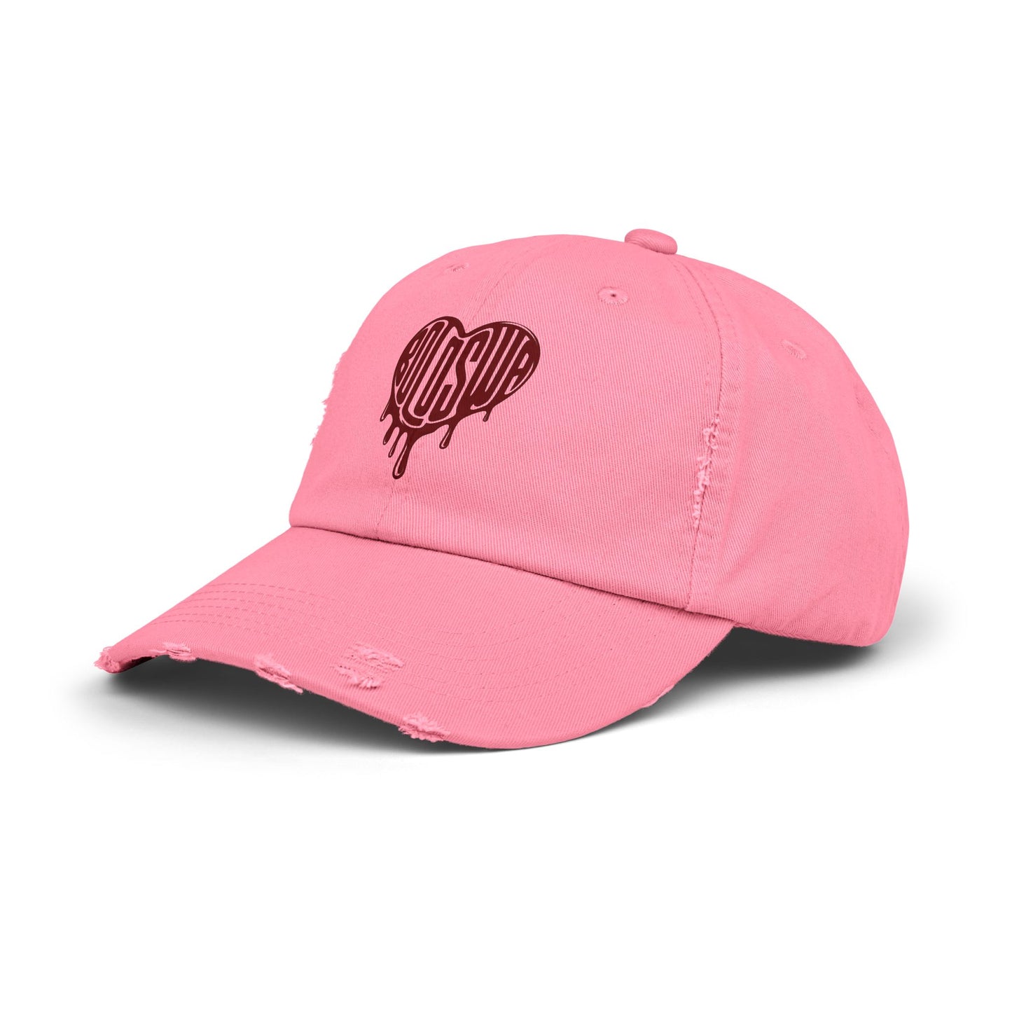 Unisex Distressed Cap - Edgy Heart Design for Casual Style