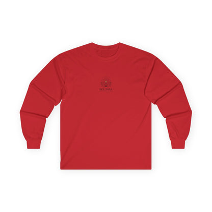 Boloswa Long Sleeve Tee — Bold Text Graphic Cotton Shirt